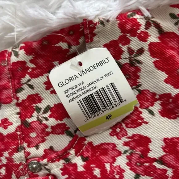 Gloria Vanderbilt Floral Jean Shorts Amanda Heritage Fit Bermuda Classic Rise 4P - Picture 7 of 10